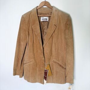 Vintage Sears Pig Suede Blazer NWT Size 16 Made Yugoslavia